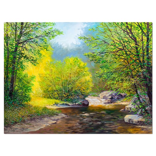 Designart - Summer Forest in Beautiful River